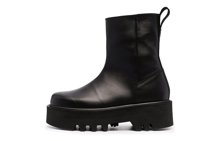 (Women) Heron Preston Leather Ankle Boots 'Black Logo' HWID003F21LEA0011010