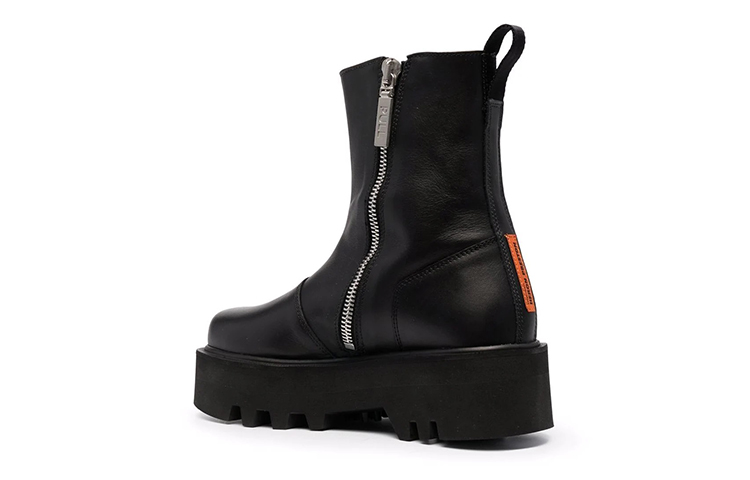 Lookbook (W) Bottes en Cuir Noir à Cheville Heron Preston ''Logo Noir'' HWID003F21LEA0011010
