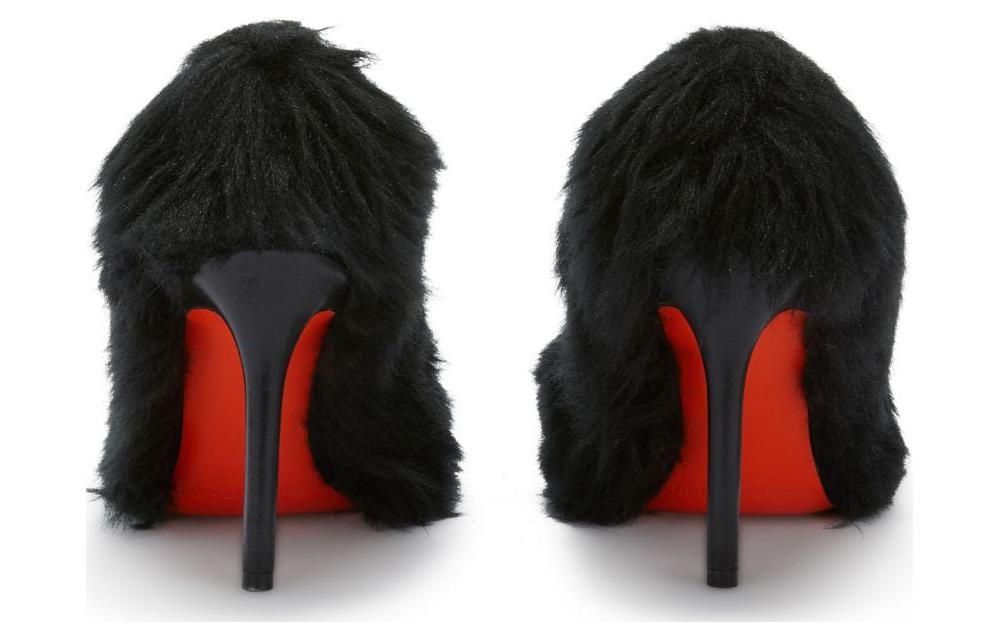 Shop HERON PRESTON 皮革 尖頭套腳 細跟 高跟鞋 10cm 女款 黑色