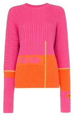 (Women) Heron Preston Slim Knit Colorblock Sweater Pink HWHE002R197680468827 Buy (Women) Heron Preston Slim Knit Colorblock Sweater Pink HWHE002R197680468827