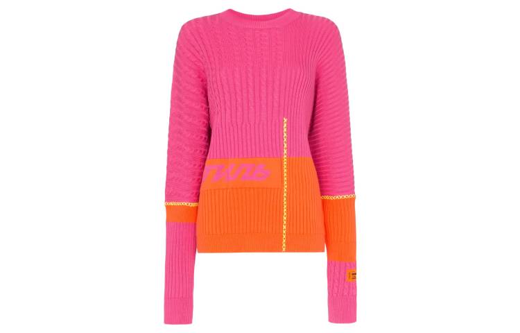 Order (Women) Heron Preston Slim Knit Colorblock Sweater Pink HWHE002R197680468827