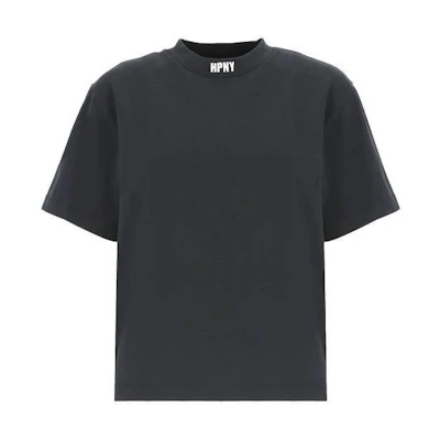 (Women) HERON PRESTON SS23 Black Crewneck Short Sleeve T-Shirt HWAA033C99JER0021001