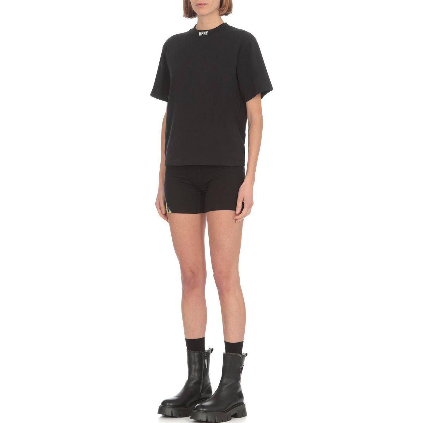 Lookbook (Women) HERON PRESTON SS23 Black Crewneck Short Sleeve T-Shirt HWAA033C99JER0021001