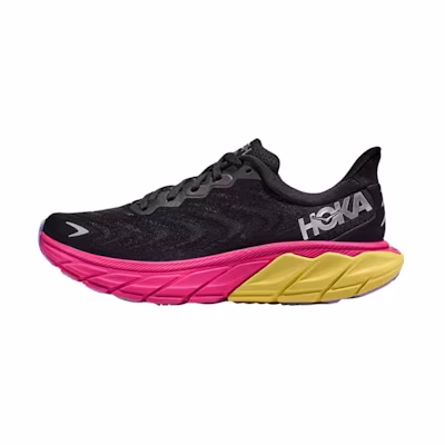 (W) HOKA Arahi 6 'Black Pink Yarrow'