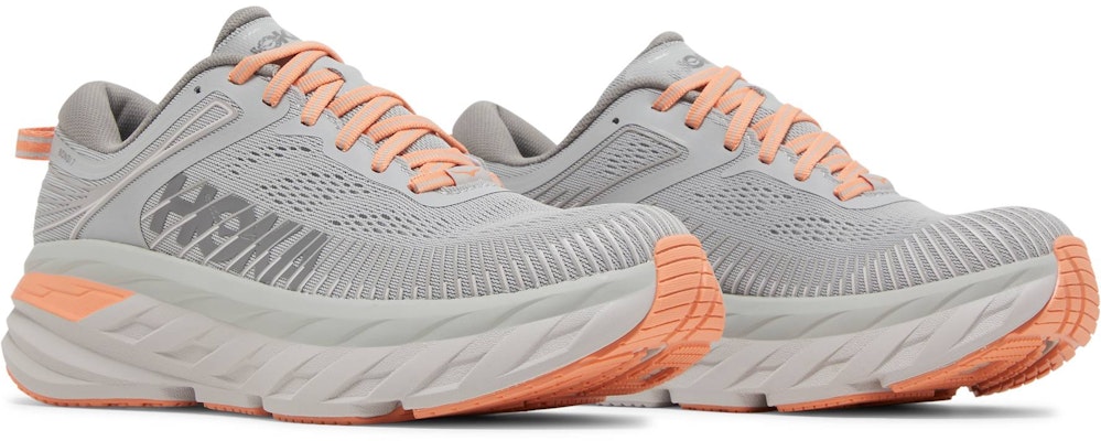 HOKA ONE ONE Bondi 7 潮流百搭休閒 低幫 跑步鞋 女款 灰橙 Cheap HOKA ONE ONE Bondi 7 潮流百搭休閒 低幫 跑步鞋 女款 灰橙