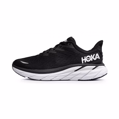 (W) HOKA Clifton 8 Wide 'Black White'