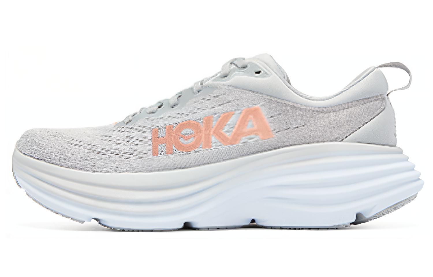 (Women) HOKA One One Bondi 8 Wide D 'Light Grey Orange' 1127954-HMLR