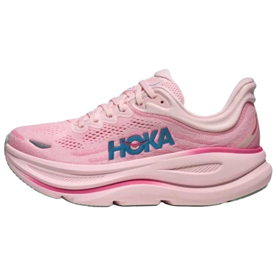 (Women) HOKA ONE ONE Bondi 9 Running Shoes Pink Blue Breathable Comfortable Durable 1162012-RSTP