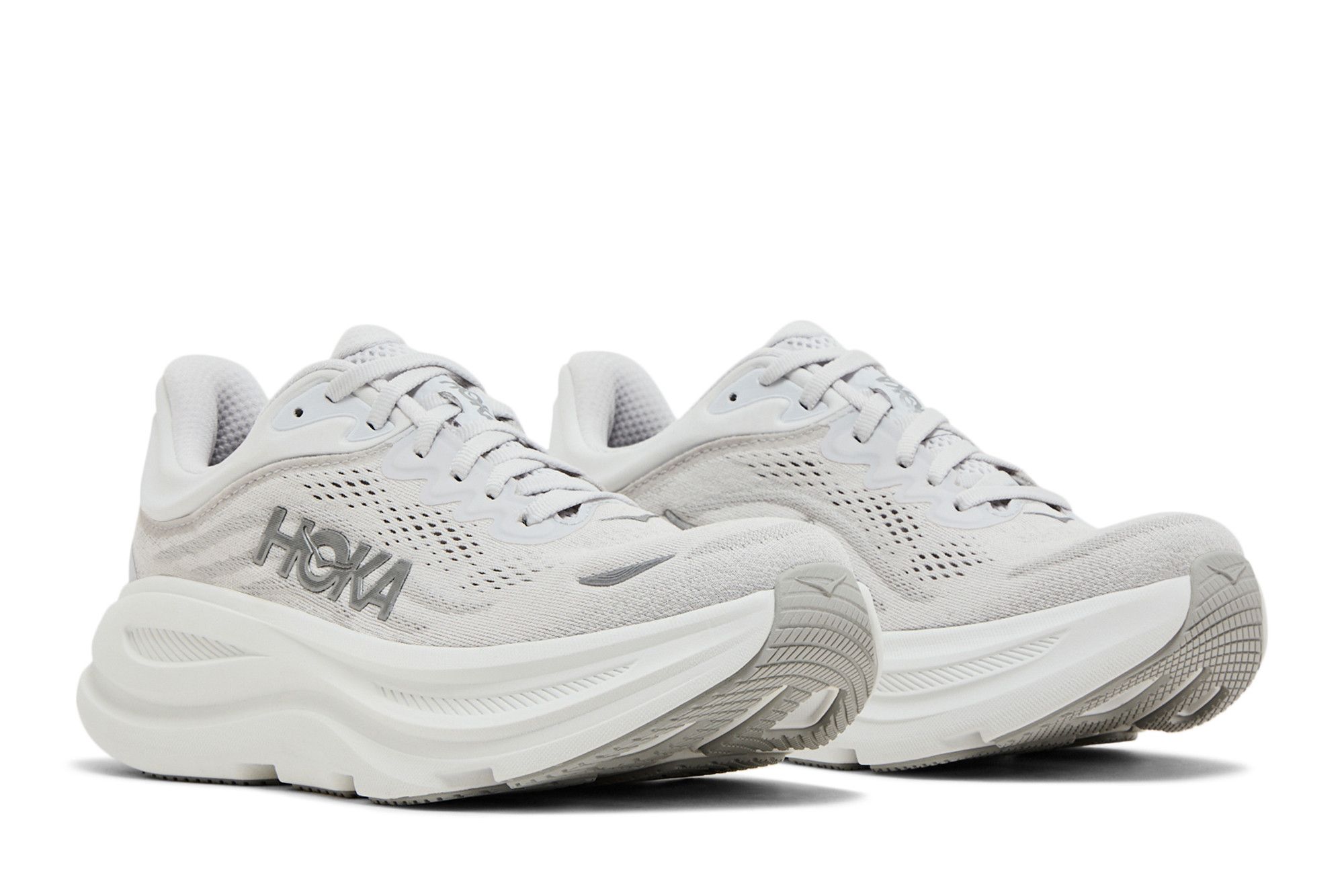 Cheap (W) HOKA ONE ONE Bondi 9 跑鞋 白銀色 - 舒適多功能跑步鞋 1162012-SDSTS