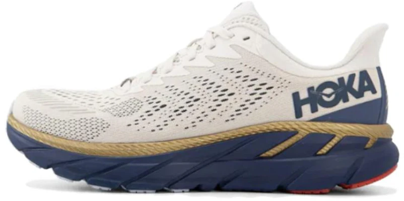 (W) HOKA ONE ONE Clifton 7 'Tofu Vintage Indigo' Sepatu Lari Pria/Wanita. 1110509-TVID Buy (W) HOKA ONE ONE Clifton 7 'Tofu Vintage Indigo' Sepatu Lari Pria/Wanita. 1110509-TVID