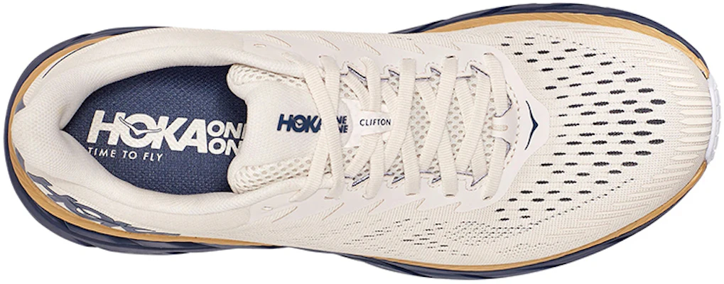 (W) HOKA ONE ONE Clifton 7 'Tofu Vintage Indigo' Sepatu Lari Pria/Wanita. 1110509-TVID Lookbook (W) HOKA ONE ONE Clifton 7 'Tofu Vintage Indigo' Sepatu Lari Pria/Wanita. 1110509-TVID