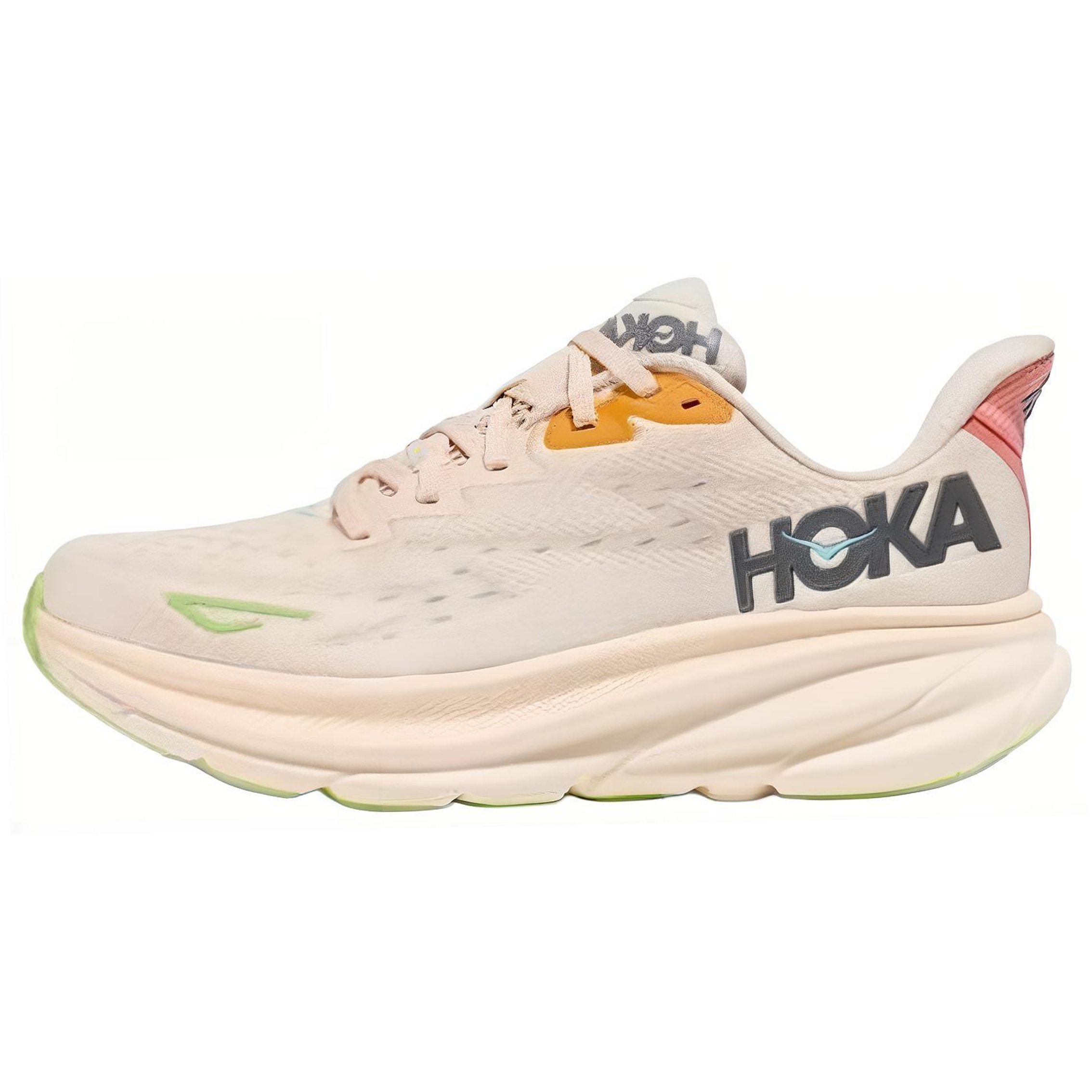 (Women) HOKA ONE ONE Clifton 9 Beige Trail Running Shoes - Lightweight & Breathable 1127896-VLS