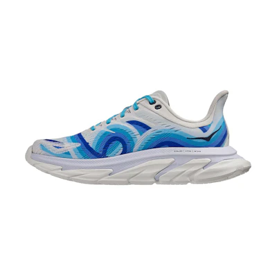 (W) Hoka One One Clifton Edge Geometric 'White Dazzling Blue'