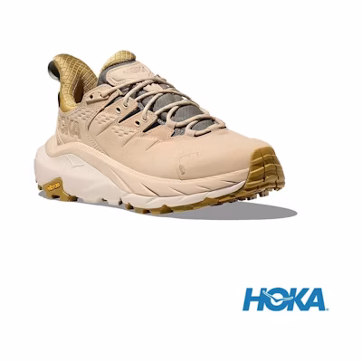 (W) HOKA ONE ONE Kaha 2 Low GTX Hiking Shoes Oak/Marble White Yellow