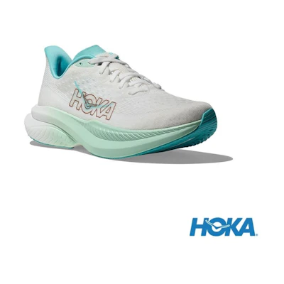 (W) HOKA ONE ONE Mach 6 Wide Running Shoes Frost White/Rose Gold White color