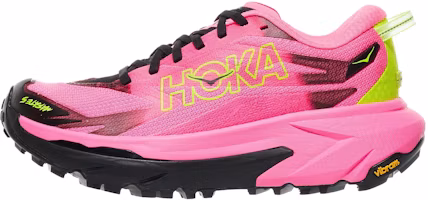 (Women) HOKA ONE ONE Mafate 5 Trail Running Shoes Black/Pink Breathable Comfort 1168723-NNR