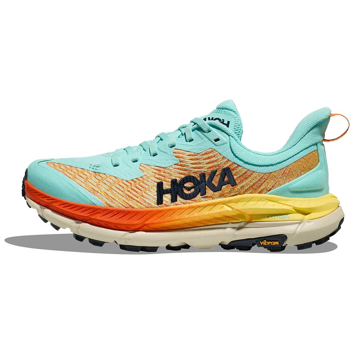 (Women) HOKA ONE ONE Mafate Speed 4 Green Orange Trail Running Shoes. 1131056-cbt