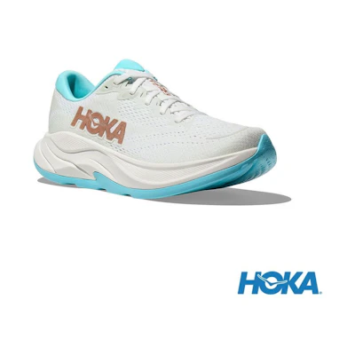(W) HOKA ONE ONE Rincon 4 Wide Running Shoes Frosted White/Rose Gold White color