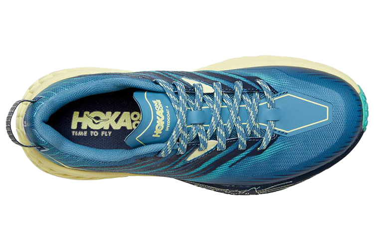Lookbook (W) HOKA ONE ONE Speedgoat 4 Wide 'Azul Provincial Verde Luminary' 1106529-PBLG