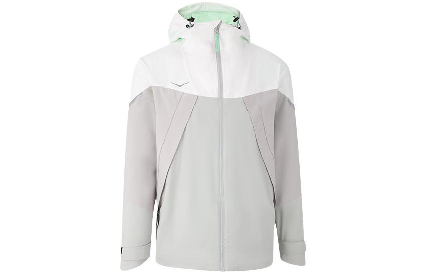 (Women) HOKA ONE ONE Waterproof Breathable Jacket White/Gray-Green 1163370-WOMEN