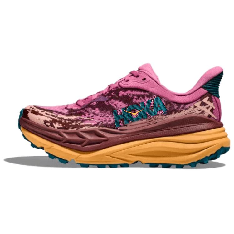 Buy HOKA ONE ONE 圓頭繫帶 減震耐磨 低筒 跑步鞋 女款 紅黃色