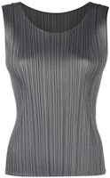 (Women) Homme Plissé Issey Miyake FW22 Sleeveless Pleated Top Mist Grey. PP26JK101-12 (Women) Homme Plissé Issey Miyake FW22 Sleeveless Pleated Top Mist Grey. PP26JK101-12