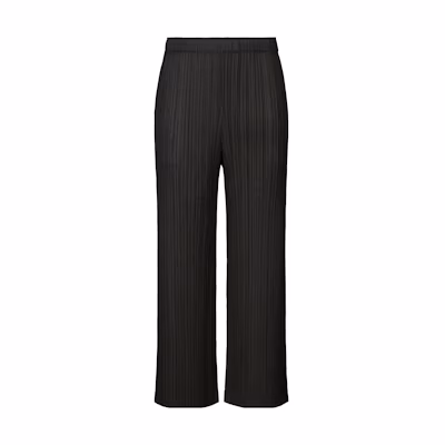 (Women) Homme Plissé Issey Miyake SS23 Black Pleated Straight-Leg Pants. PP36JF382-15