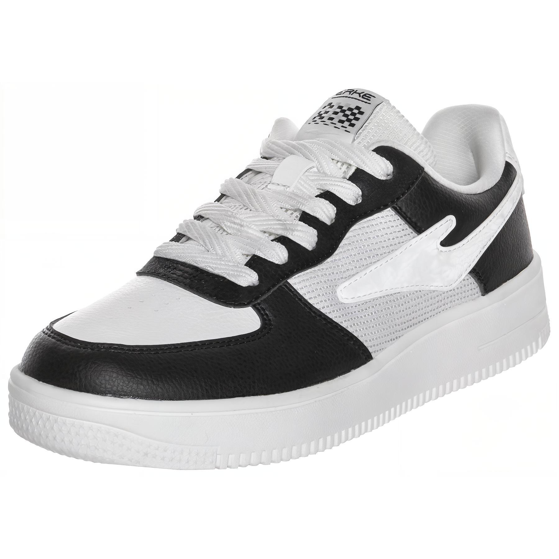(Women) Hongxing Erke Low-Top Lightweight Skate Shoes White/Black Durable Cushioning 12124201052-006