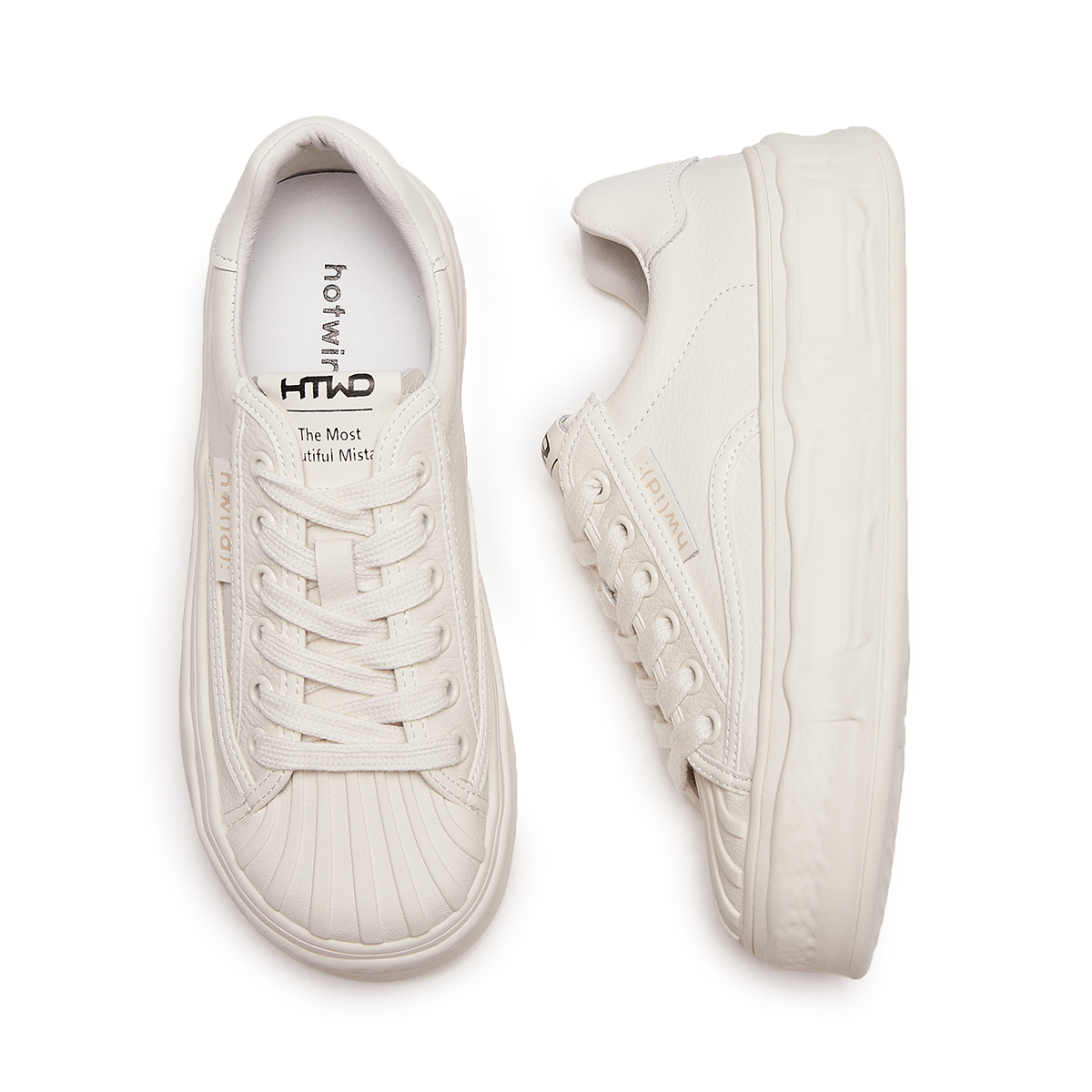 (W) Hotwind Casual Sneakers 'White Shell' 圖 4