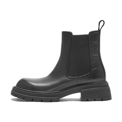 (W) Hotwind Chelsea Boot 'British Sweet Cool Chunky Heel Black'