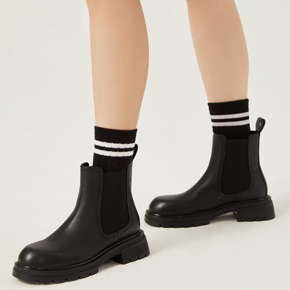 Shop (Women) Hotwind Chelsea Boot 'British Sweet Cool Chunky Heel Black' H82W2417