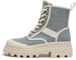 Purchase (W) Bottes Martin courtes Hotwind en denim patchwork à semelle épaisse ''Cowboy 4cm'' H95W3809