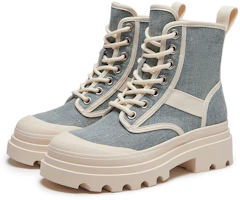 Sizing (W) Bottes Martin courtes Hotwind en denim patchwork à semelle épaisse ''Cowboy 4cm'' H95W3809