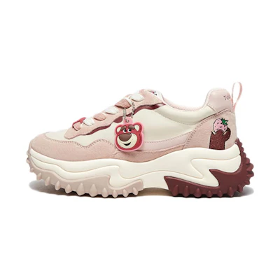 (W) Hotwind Disney Fabric Pink 'Strawberry Bear Chunky Low-Top'
