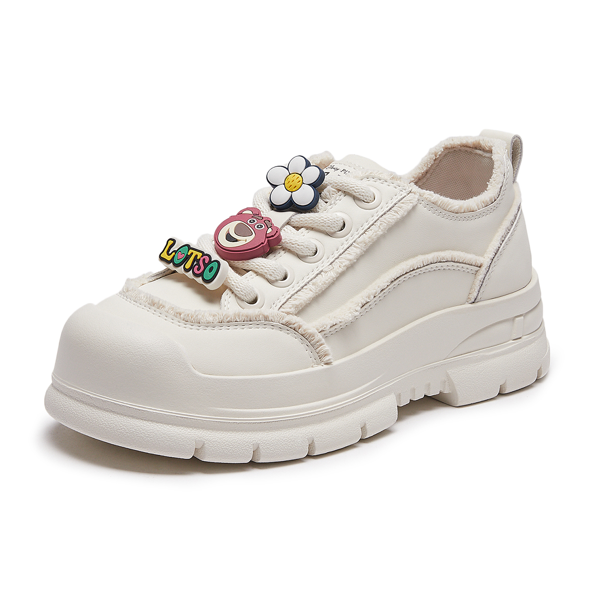 Order (W) Hotwind Disney x Low Top Sneakers ''Beige'' ''Strawberry Bear'' Sepatu Sneakers. H13W3399
