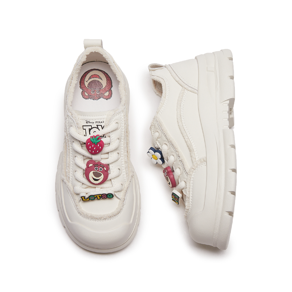 Shop (W) Hotwind Disney x Low Top Sneakers ''Beige'' ''Strawberry Bear'' Sepatu Sneakers. H13W3399