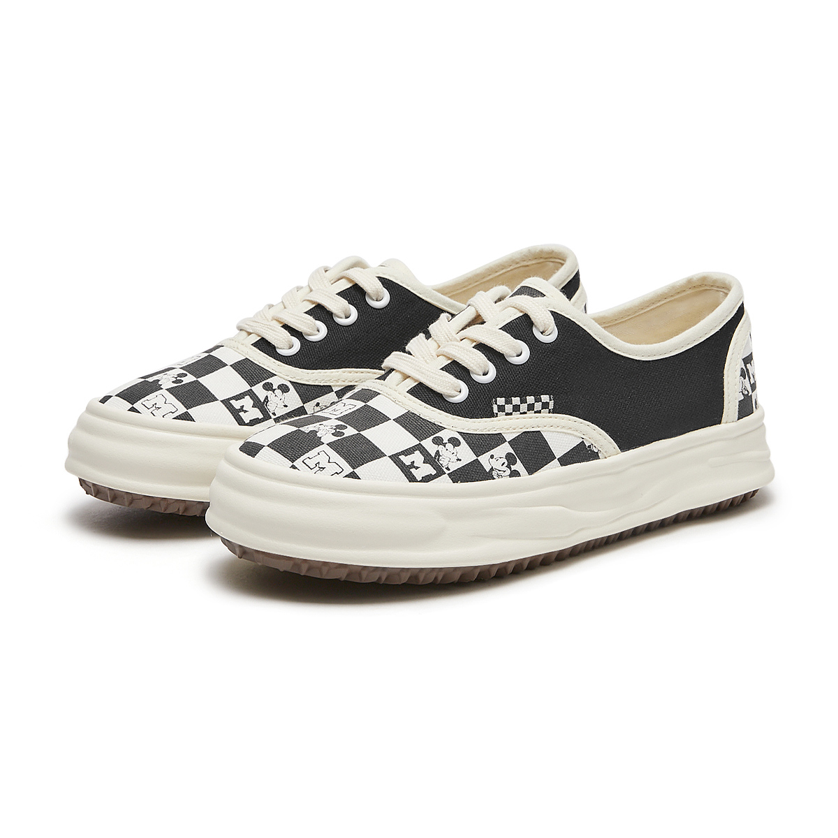 Order (W) Hotwind 迪士尼米奇系列帆布鞋 '棋盤時尚拼接' 黑白配色 H14W3193