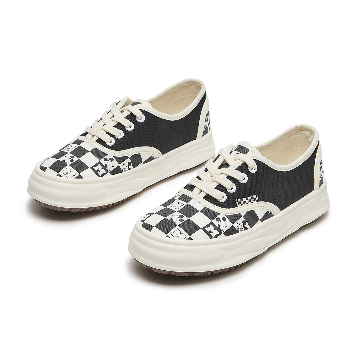 Lookbook (W) Hotwind 迪士尼米奇系列帆布鞋 '棋盤時尚拼接' 黑白配色 H14W3193