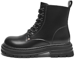 (Women) Hotwind Double-Layer Leather 'Comfort Warmth Padded Versatile Round-Toe' Ankle Martin Boots H95W3836 (Women) Hotwind Double-Layer Leather 'Comfort Warmth Padded Versatile Round-Toe' Ankle Martin Boots H95W3836