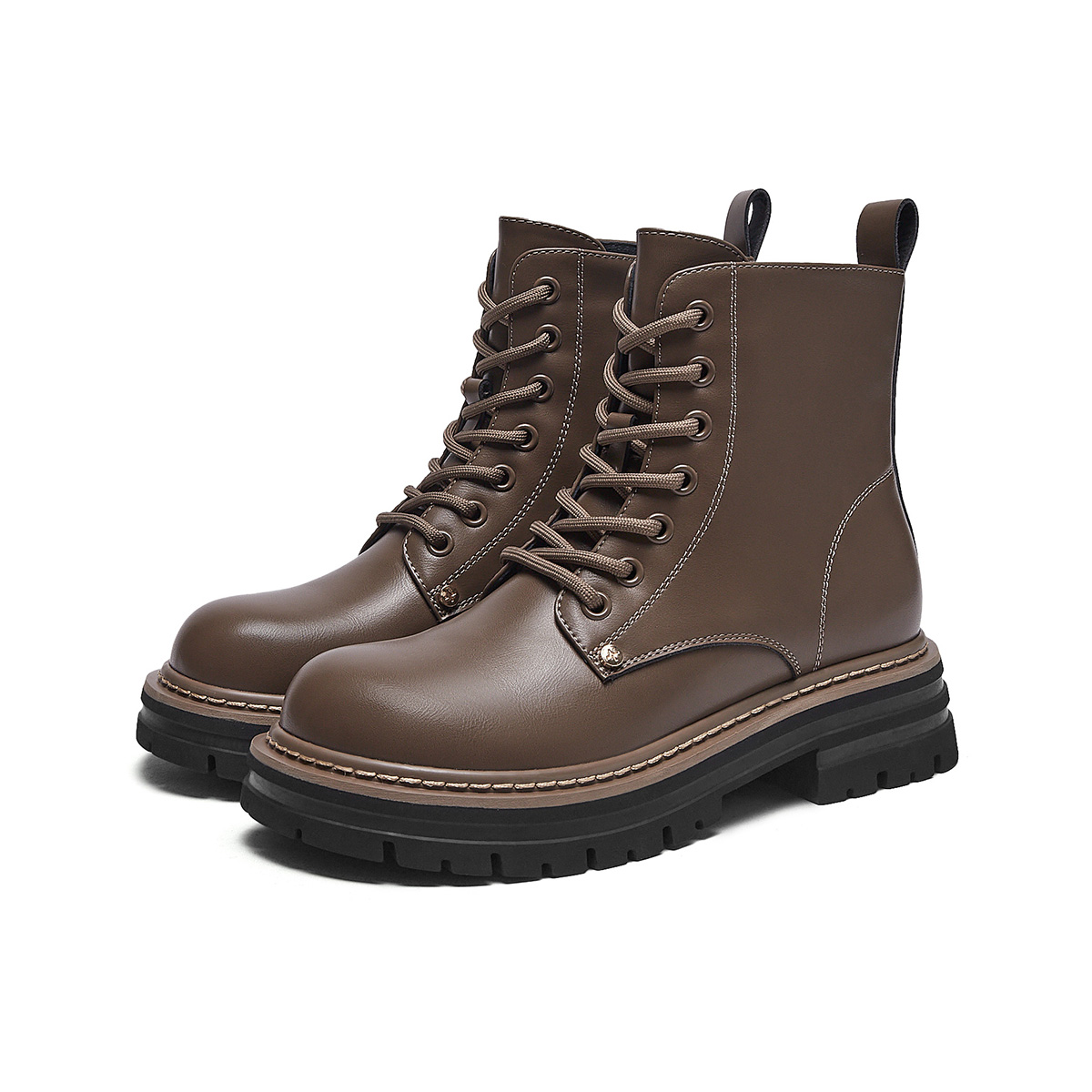 Sizing (W) Botas Martin de Tobillo Hotwind de Cuero Doble Capa 'Cálidas y Versátiles'. H95W3836