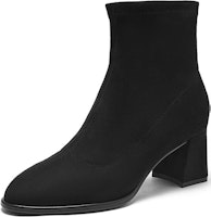 (W) 热风布料粗跟短靴‘百搭气质黑’ H84W2421 Order (W) 热风布料粗跟短靴‘百搭气质黑’ H84W2421