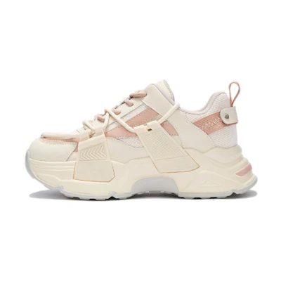 (W) Hotwind Fabric Fashion Dad Shoes 'White Pink'