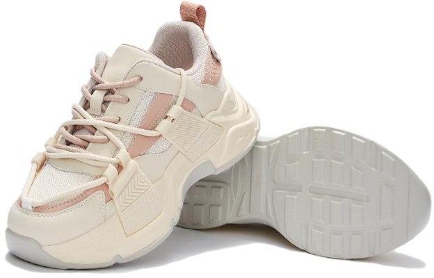 (W) ホットウィンド ファブリック ファッション ダッドシューズ ''ホワイト ピンク'' H42W3117 Shop (W) ホットウィンド ファブリック ファッション ダッドシューズ ''ホワイト ピンク'' H42W3117