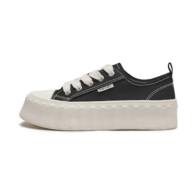 (W) Hotwind Fabric Low-Top Sneakers 'Versatile Chunky Round Toe'