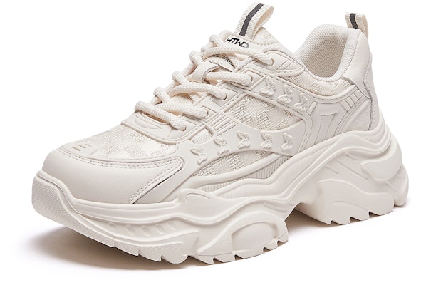 (Women) Hotwind Fabric Multilayered Patchwork Low-Top Dad Shoes 'Beige' H42W3702 Order (Women) Hotwind Fabric Multilayered Patchwork Low-Top Dad Shoes 'Beige' H42W3702