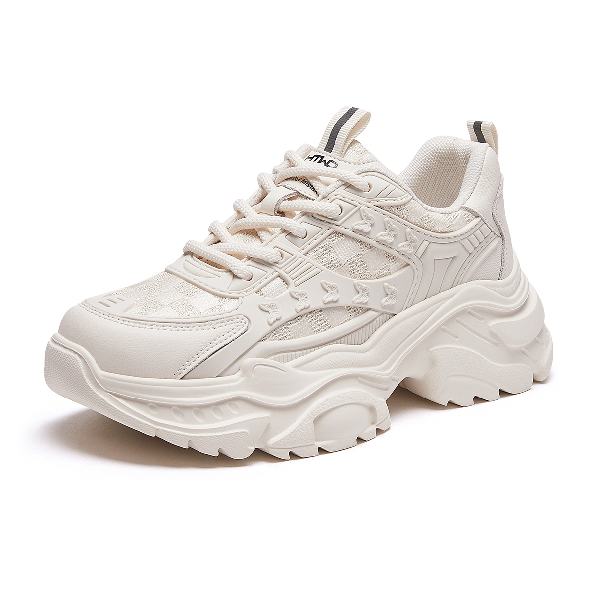 Order (W) Kasut Hotwind Fabrik Patchwork Berlapis Rendah Gaya Ayah ''Beige''. H42W3702