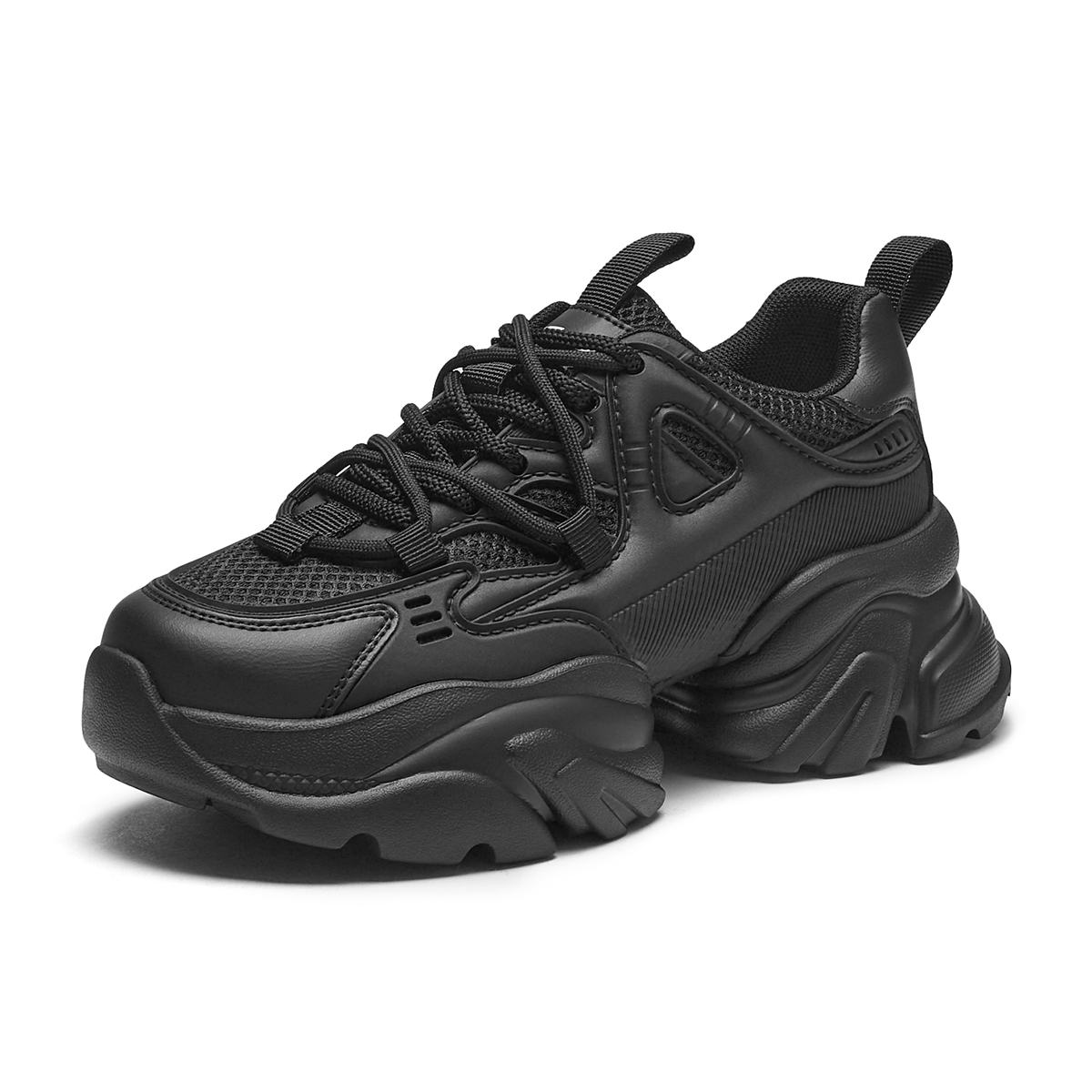 Order (W) Zapatillas Low-Top de Suela Gruesa con Parches de Tela y Malla 'Estilo Papá'. H42W3316