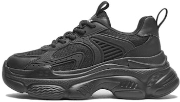 (Women) Hotwind Fabric Round-Toe Lace-Up Breathable Black 'Sweet Cool Daddy' H42W3102 (Women) Hotwind Fabric Round-Toe Lace-Up Breathable Black 'Sweet Cool Daddy' H42W3102