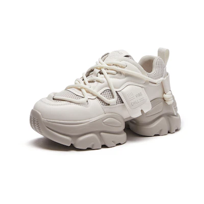 (W) Hotwind Fabric Round Toe Lace-up 'Dad Shoe'