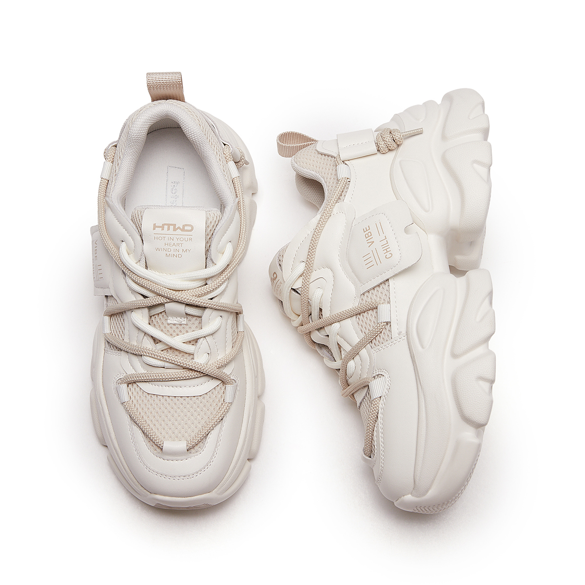 Cheap (W) 热风布面圆头系带“老爹鞋” H42W3318